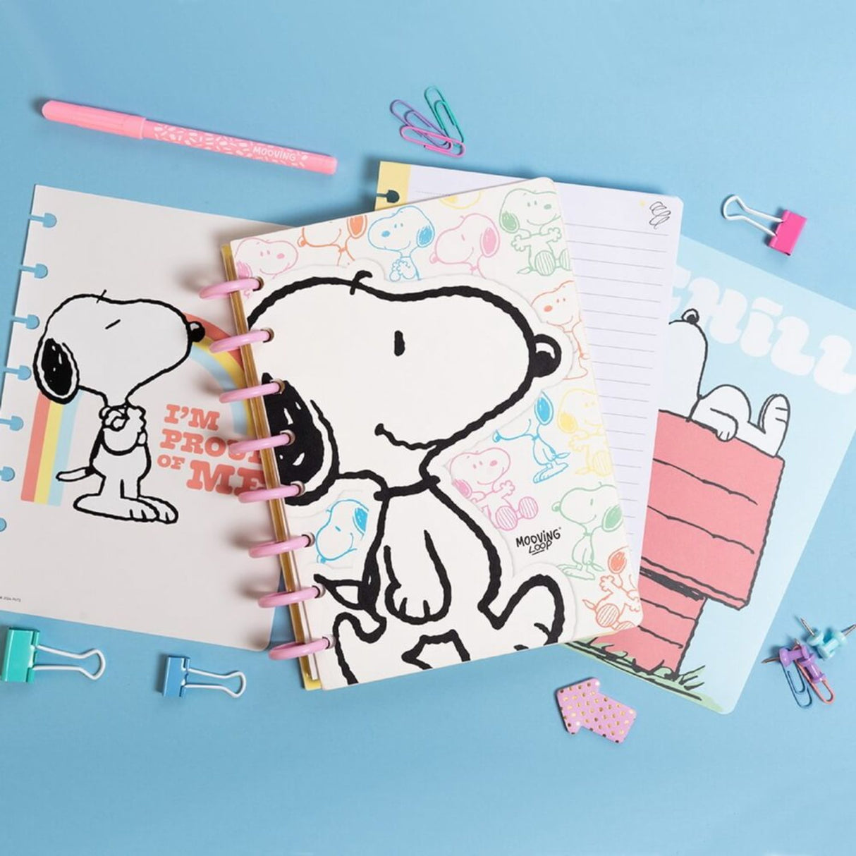 Mooving - Cuaderno de Discos Loop A5 Snoopy