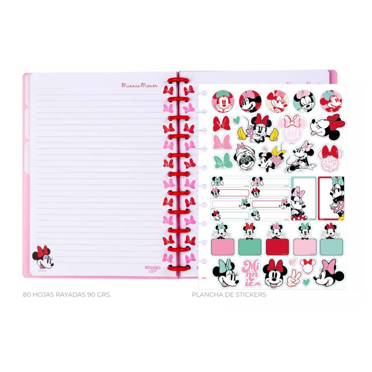 Mooving - Cuaderno de Discos Loop Carta Minnie Mouse