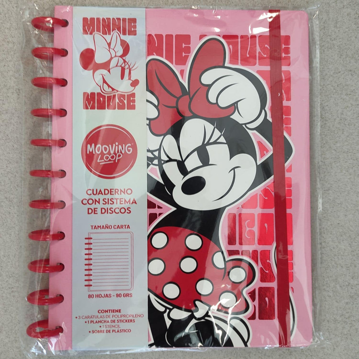 Mooving - Cuaderno de Discos Loop Carta Minnie Mouse