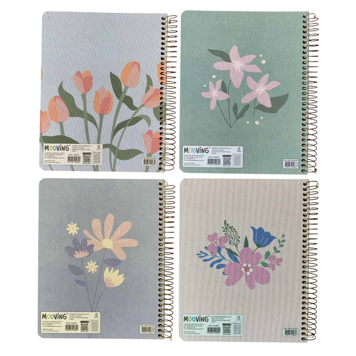 Mooving - Cuaderno Triple Medio Oficio 120 h Garden