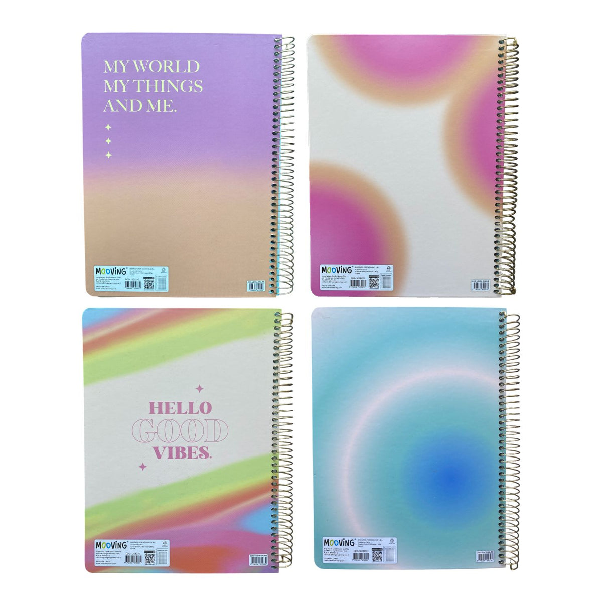 Mooving - Cuaderno Triple Papel Premium Carta Pastel Diseño Aleatorio