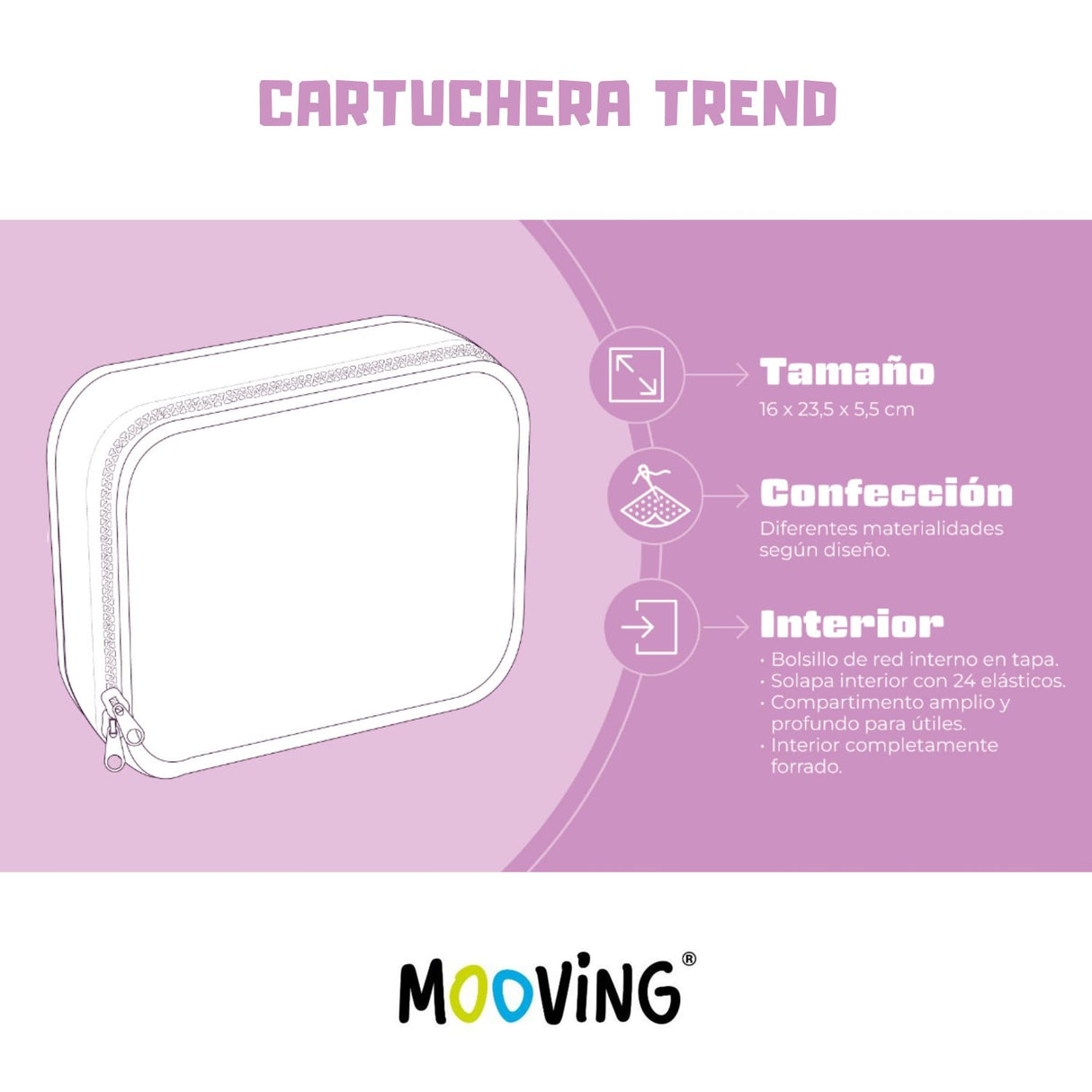 Mooving - Estuche para Lápices Maxi Trend Pusheen