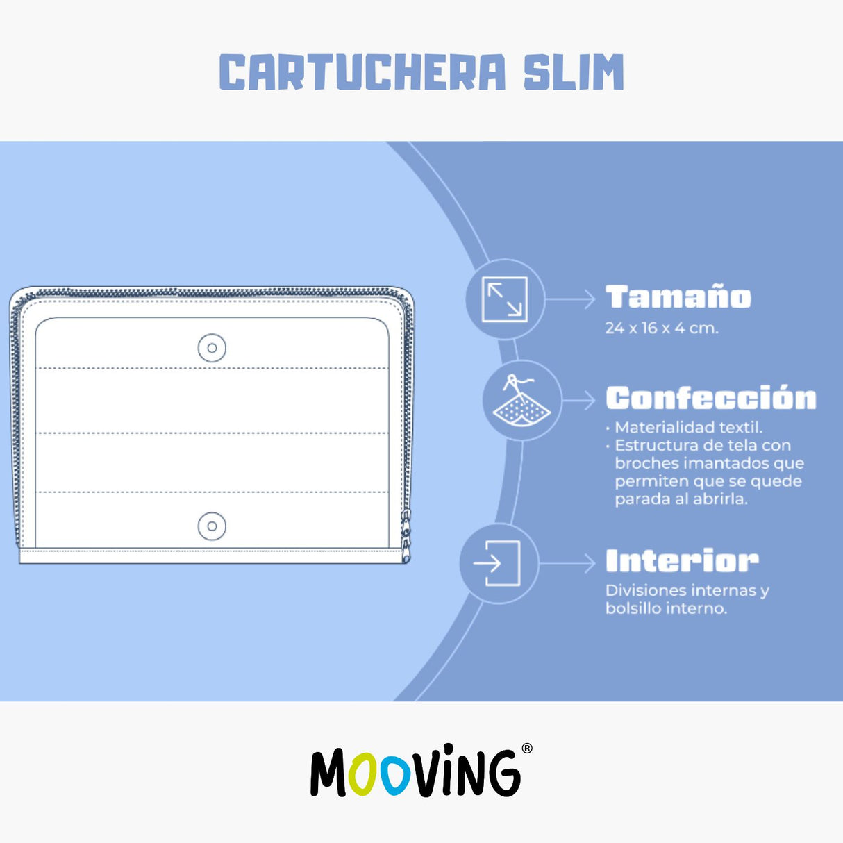 Mooving - Estuche para Lápices Slim Minnie