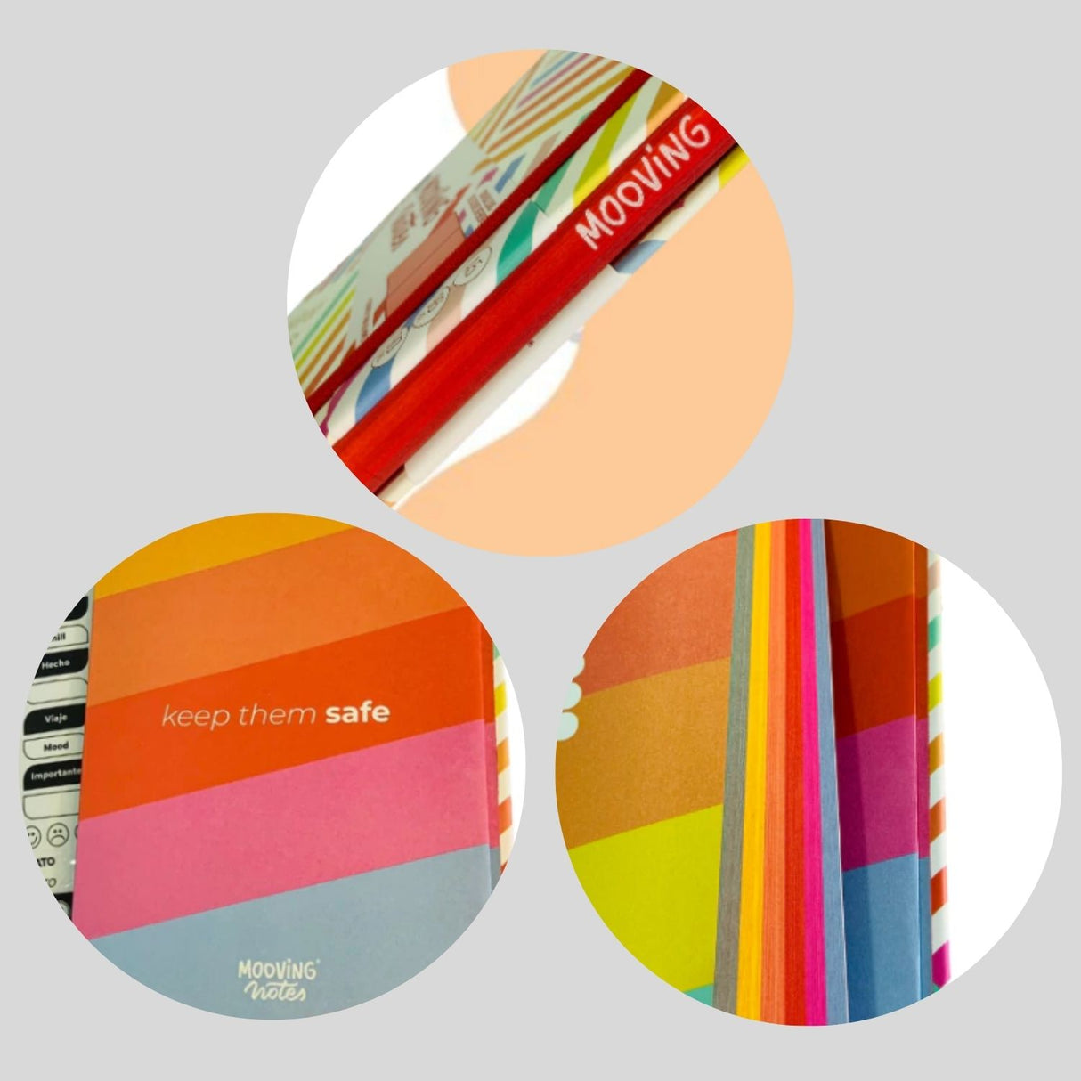 Mooving - Libreta Notes A5 Hojas de Colores Tapa Dura Rainbow