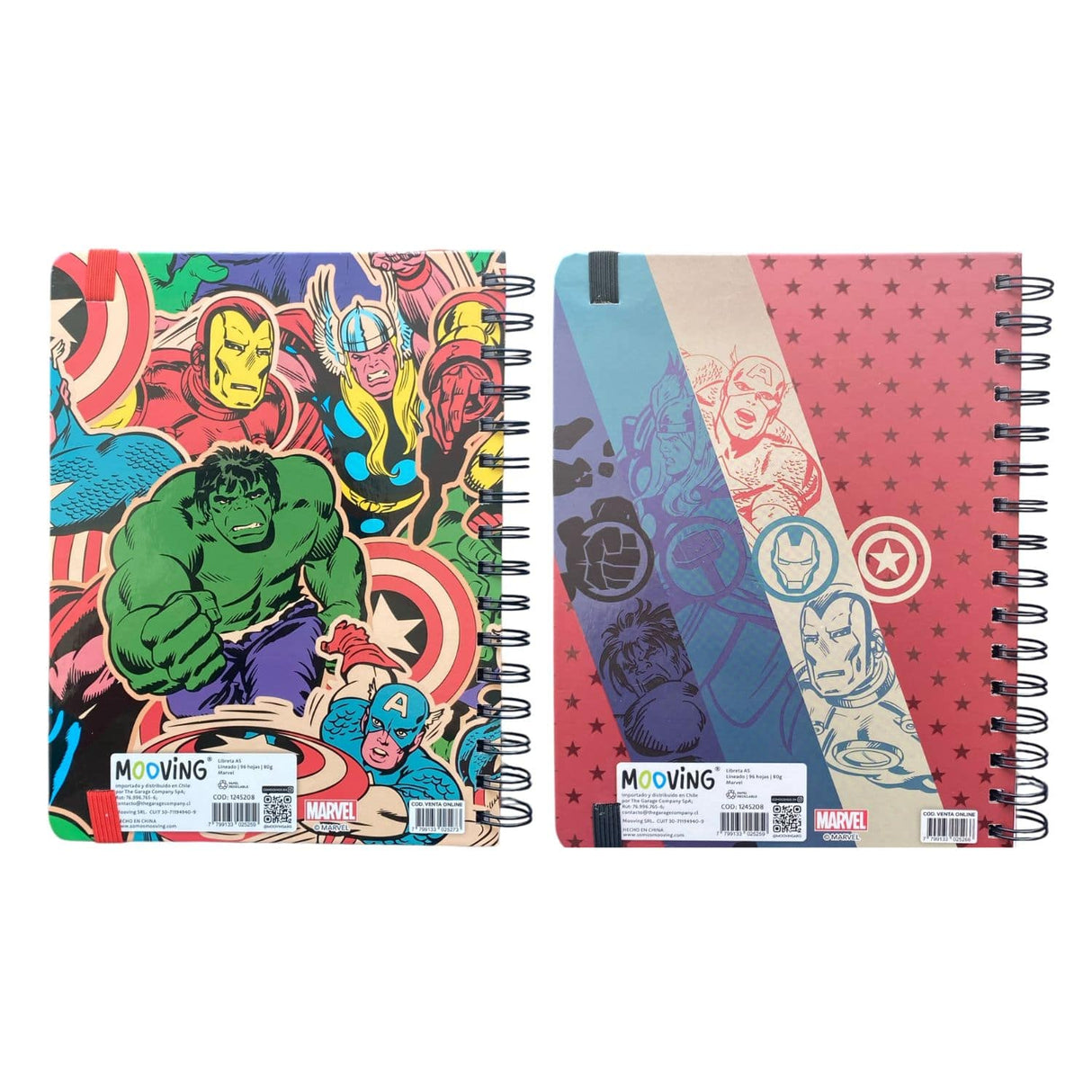 Mooving Notes - Libreta Espiral A5 Líneas Marvel