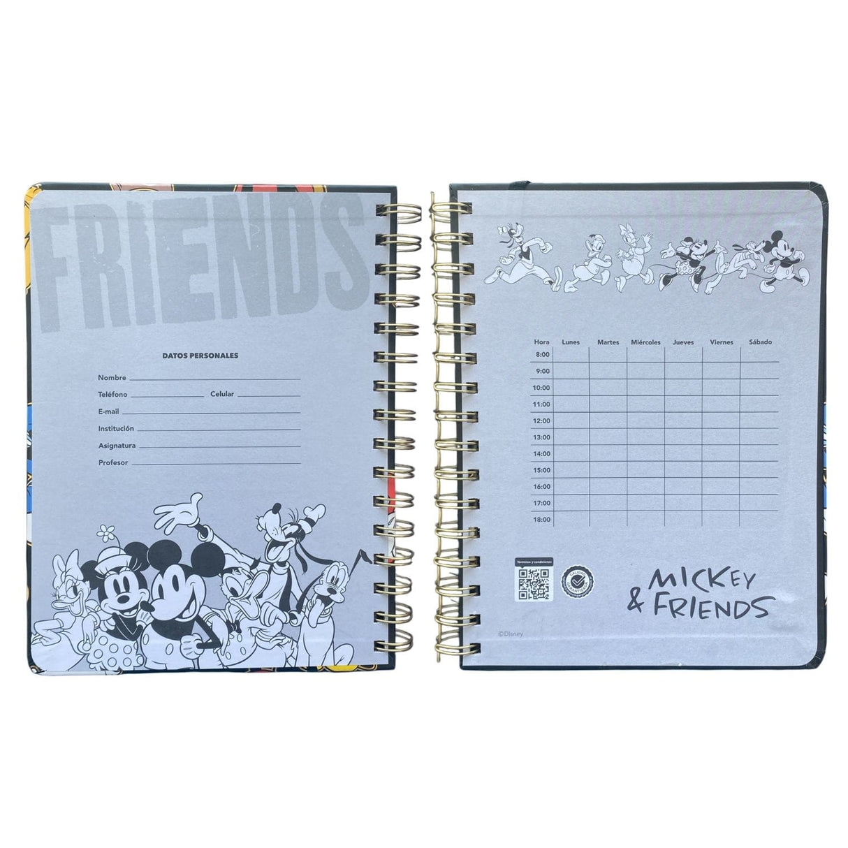 Mooving Notes - Libreta Espiral A5 Líneas Mickey