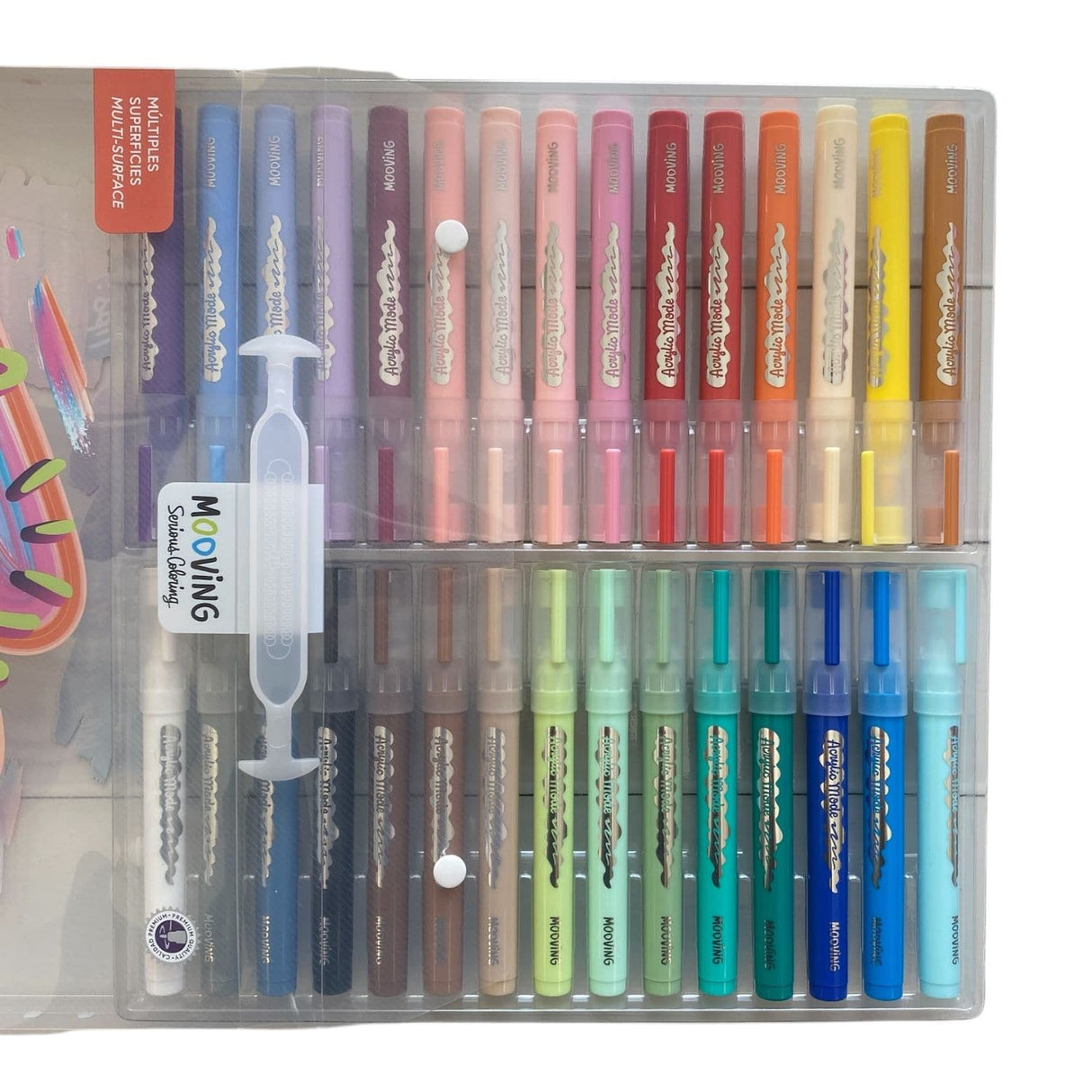 Mooving - Set 30 Marcadores Acrílicos Punta Redonda