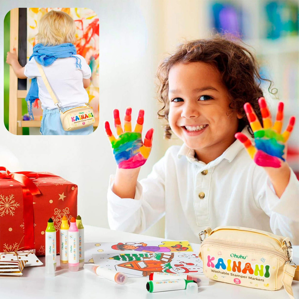 Ohuhu Kainani - Set 12 Marcadores Lavables con Stamper