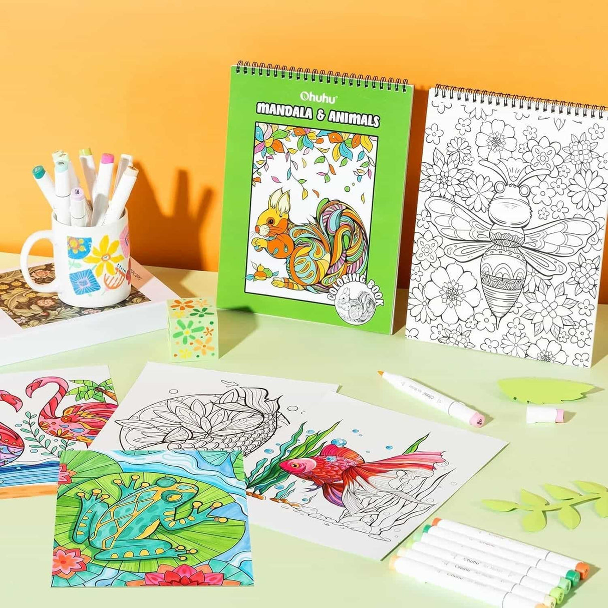 Ohuhu - Libro para Colorear Mandala & Animals