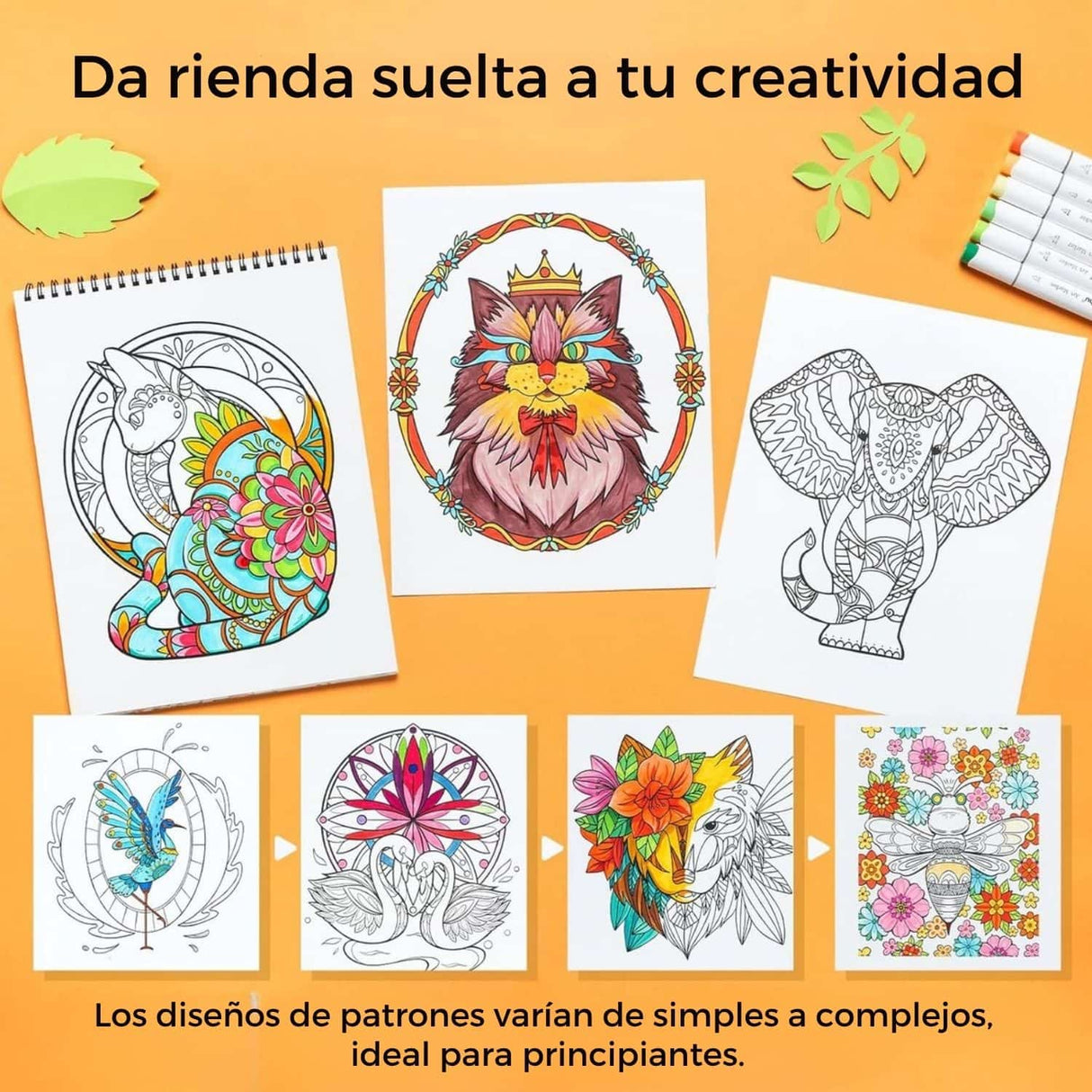 Ohuhu - Libro para Colorear Mandala & Animals