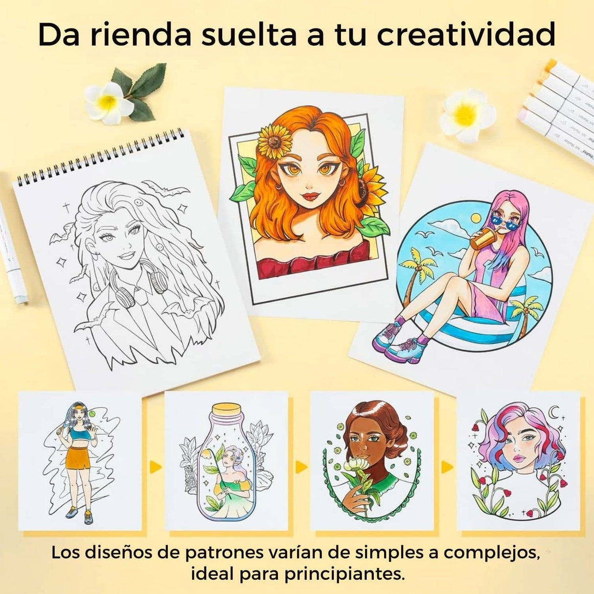 Ohuhu - Libro para Colorear Portraits of Joy