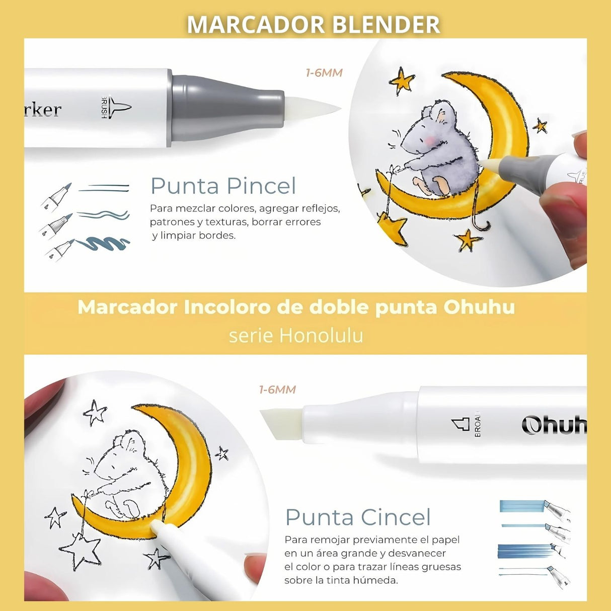 Ohuhu - Marcadores al Alcohol Honolulu A Doble Punta