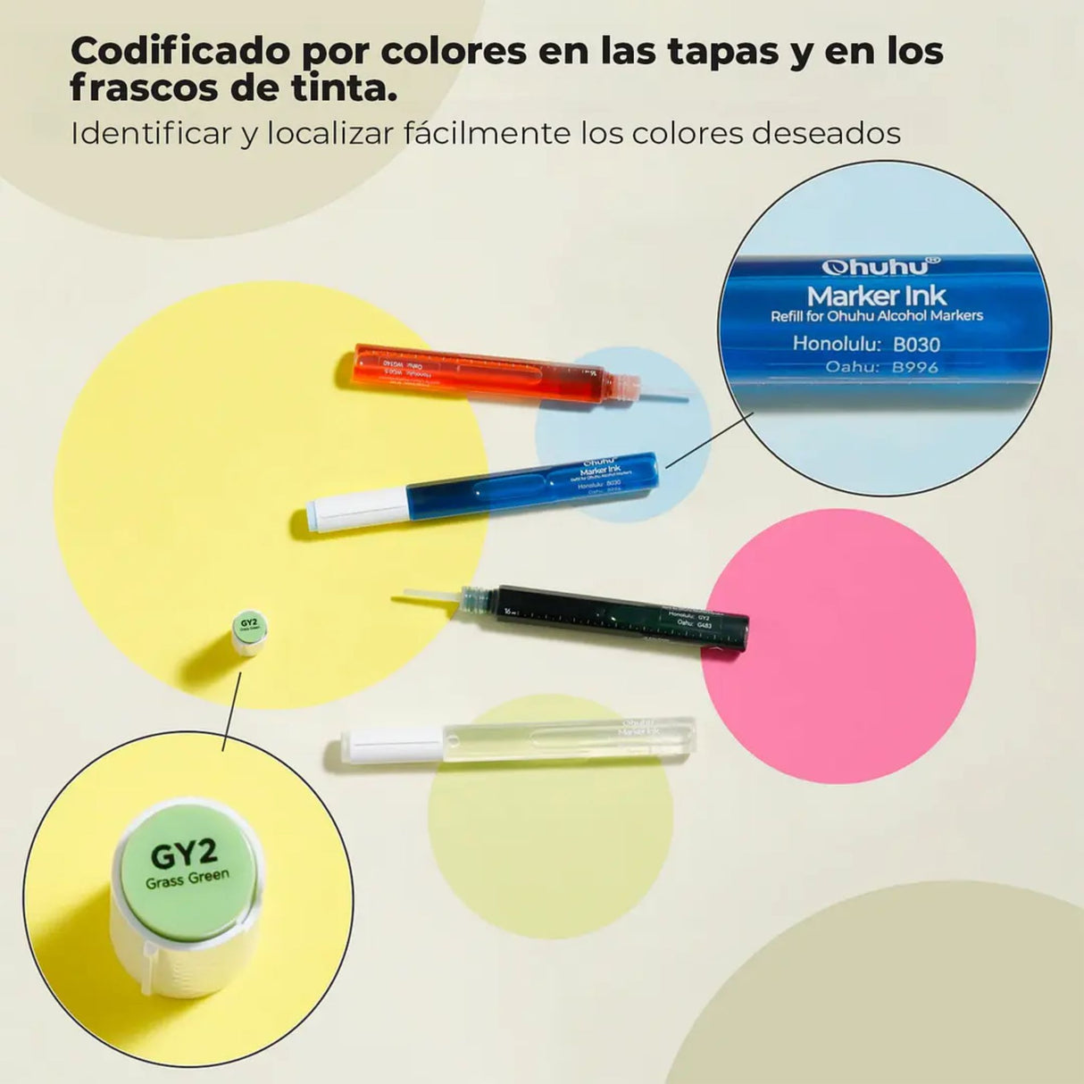 Ohuhu Marker Ink - Tinta al Alcohol Recarga 16 ml