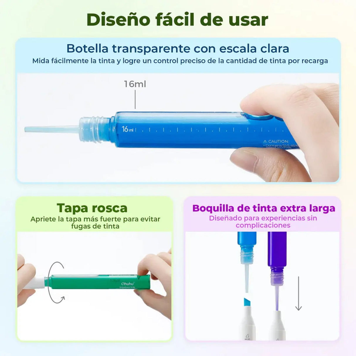 Ohuhu Marker Ink - Tinta al Alcohol Recarga 16 ml