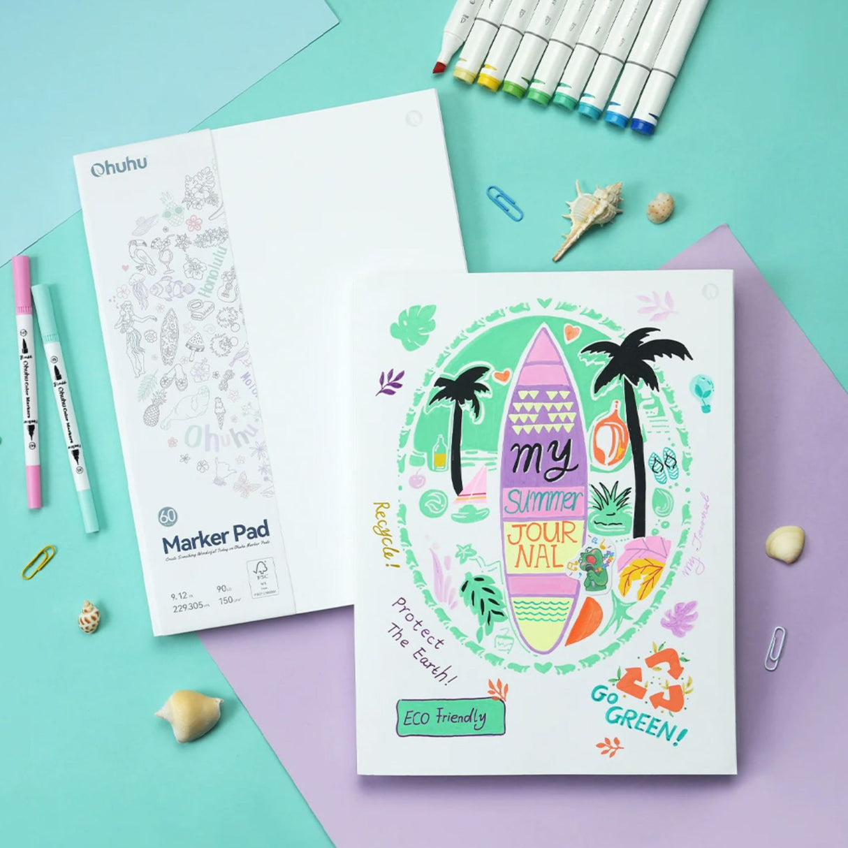 Ohuhu Marker Pad - Block para Marcadores 150 g/m2 60h 22,9 x 30,5 cm