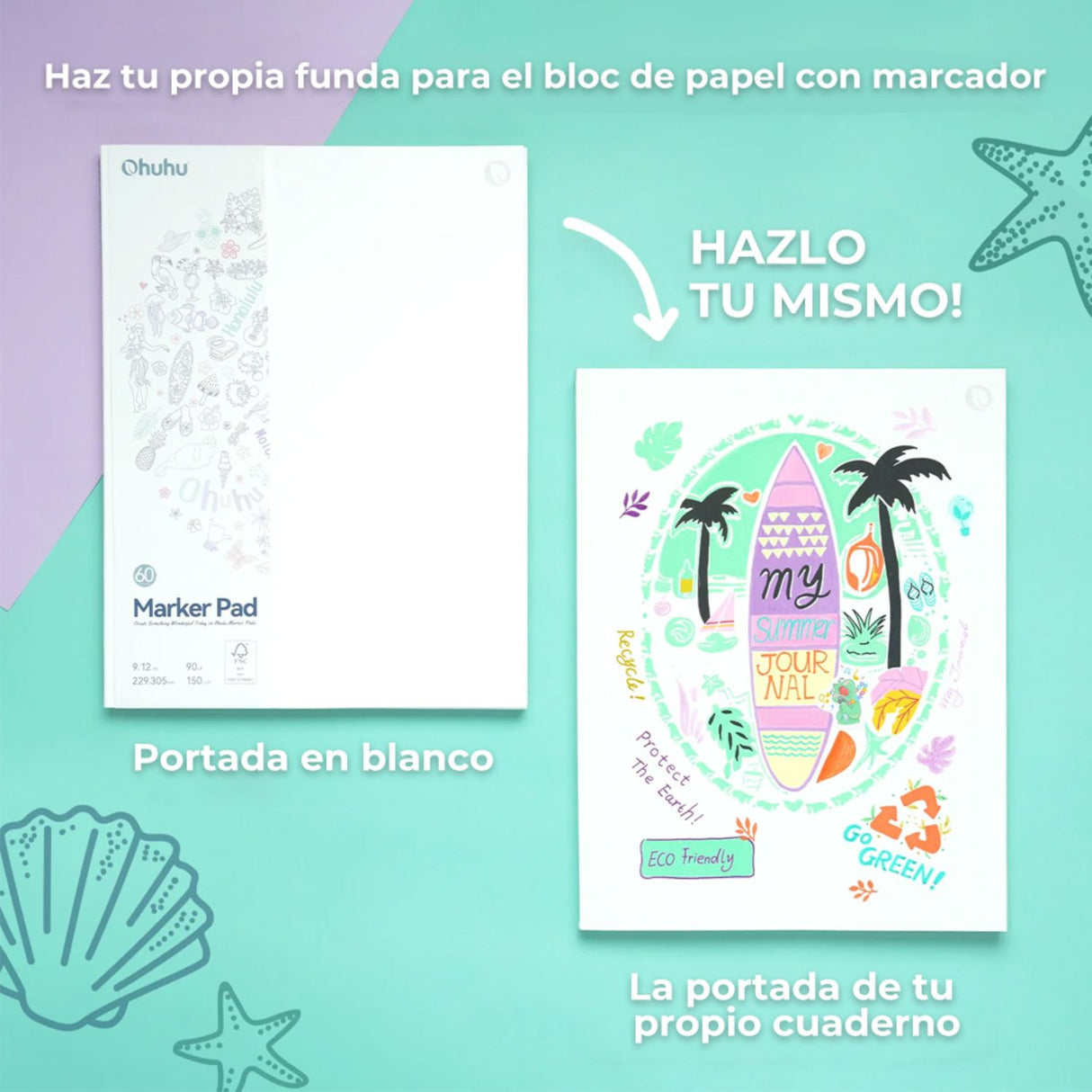 Ohuhu Marker Pad - Block para Marcadores 150 g/m2 60h 22,9 x 30,5 cm