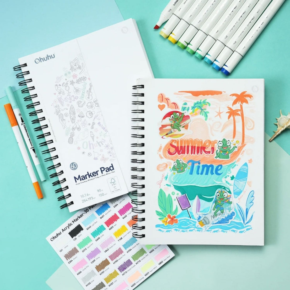 Ohuhu Marker Pad - Croquera para Marcadores 150 g/m2 60h 19,3 x 25,4 cm