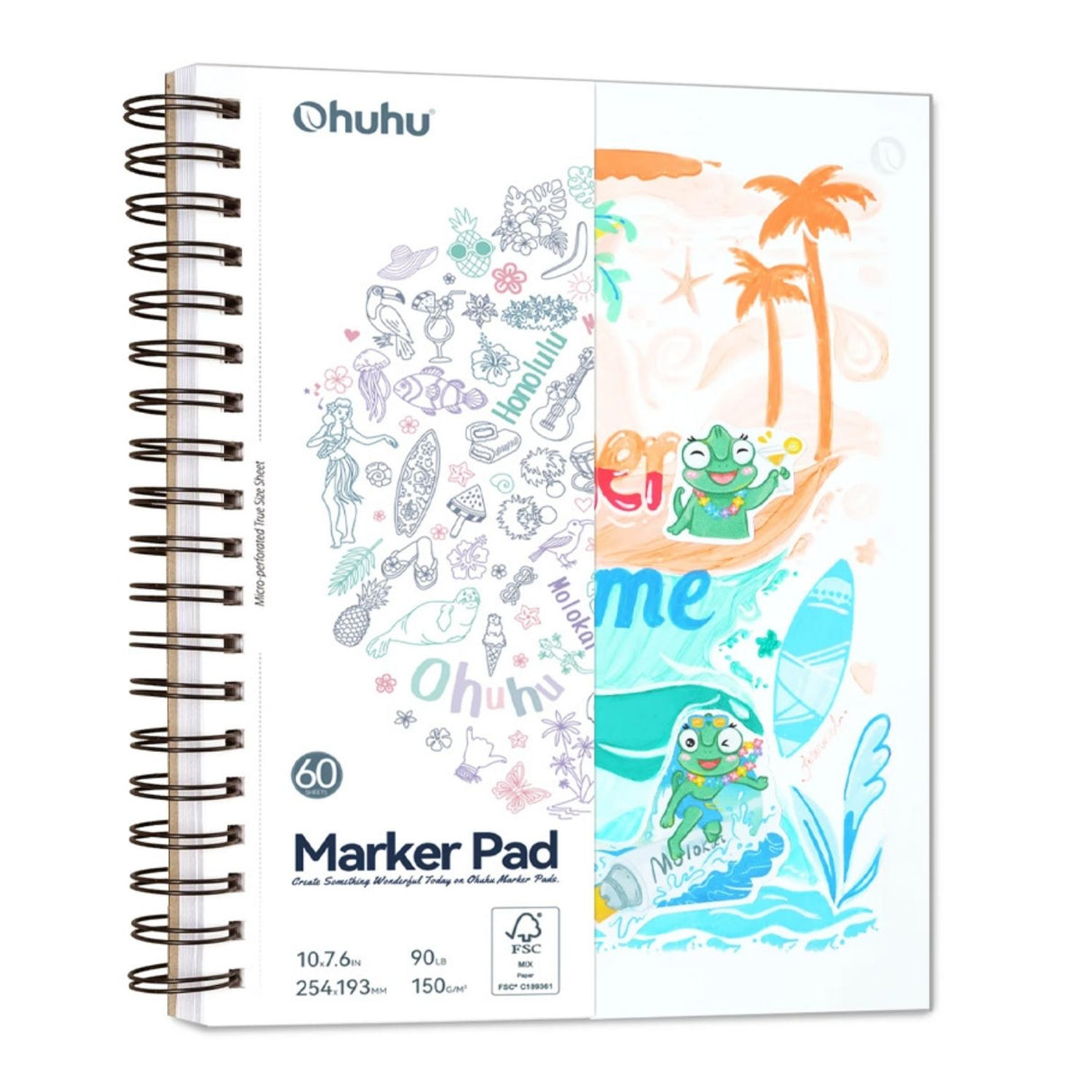 Ohuhu Marker Pad - Croquera para Marcadores 150 g/m2 60h 19,3 x 25,4 cm