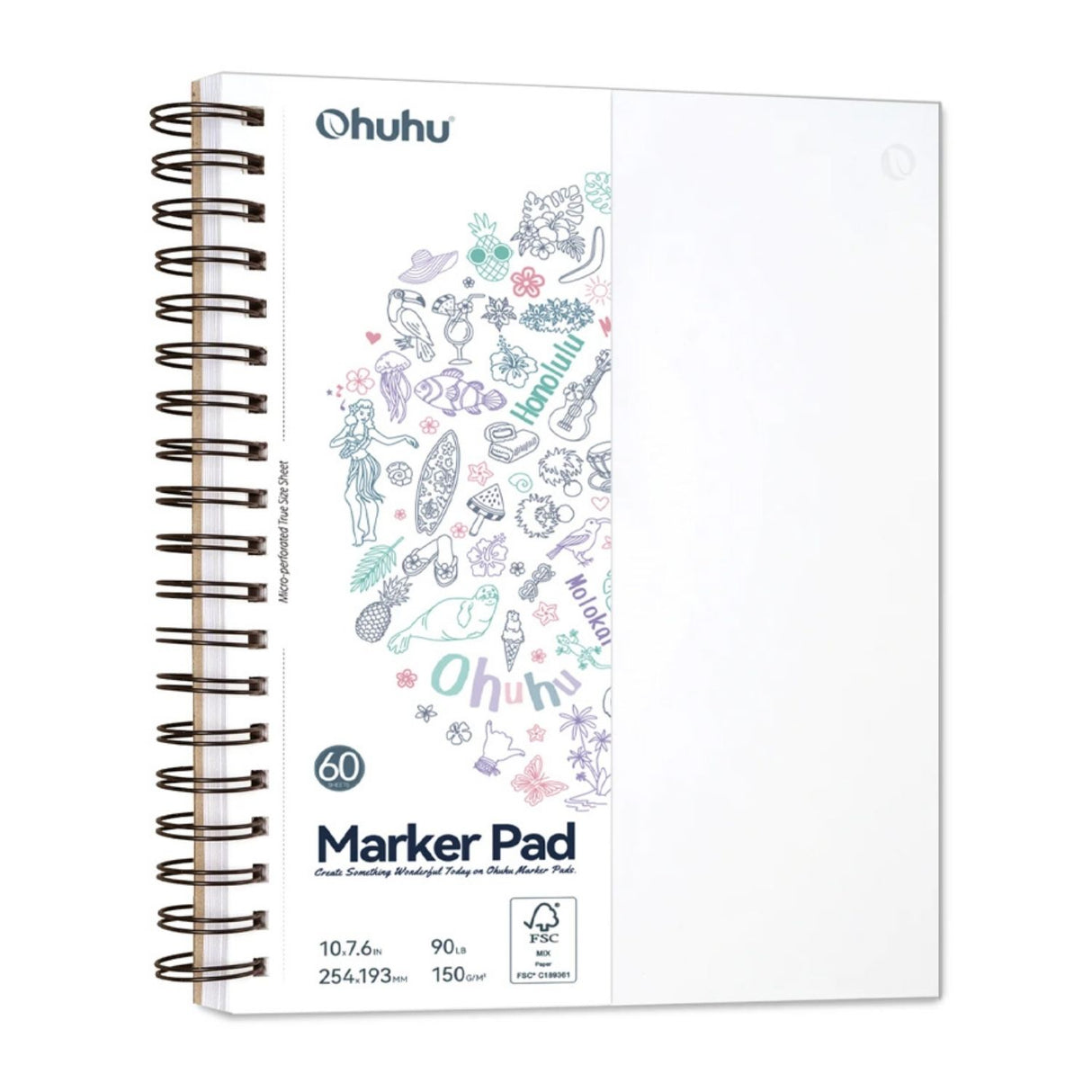 Ohuhu Marker Pad - Croquera para Marcadores 150 g/m2 60h 19,3 x 25,4 cm