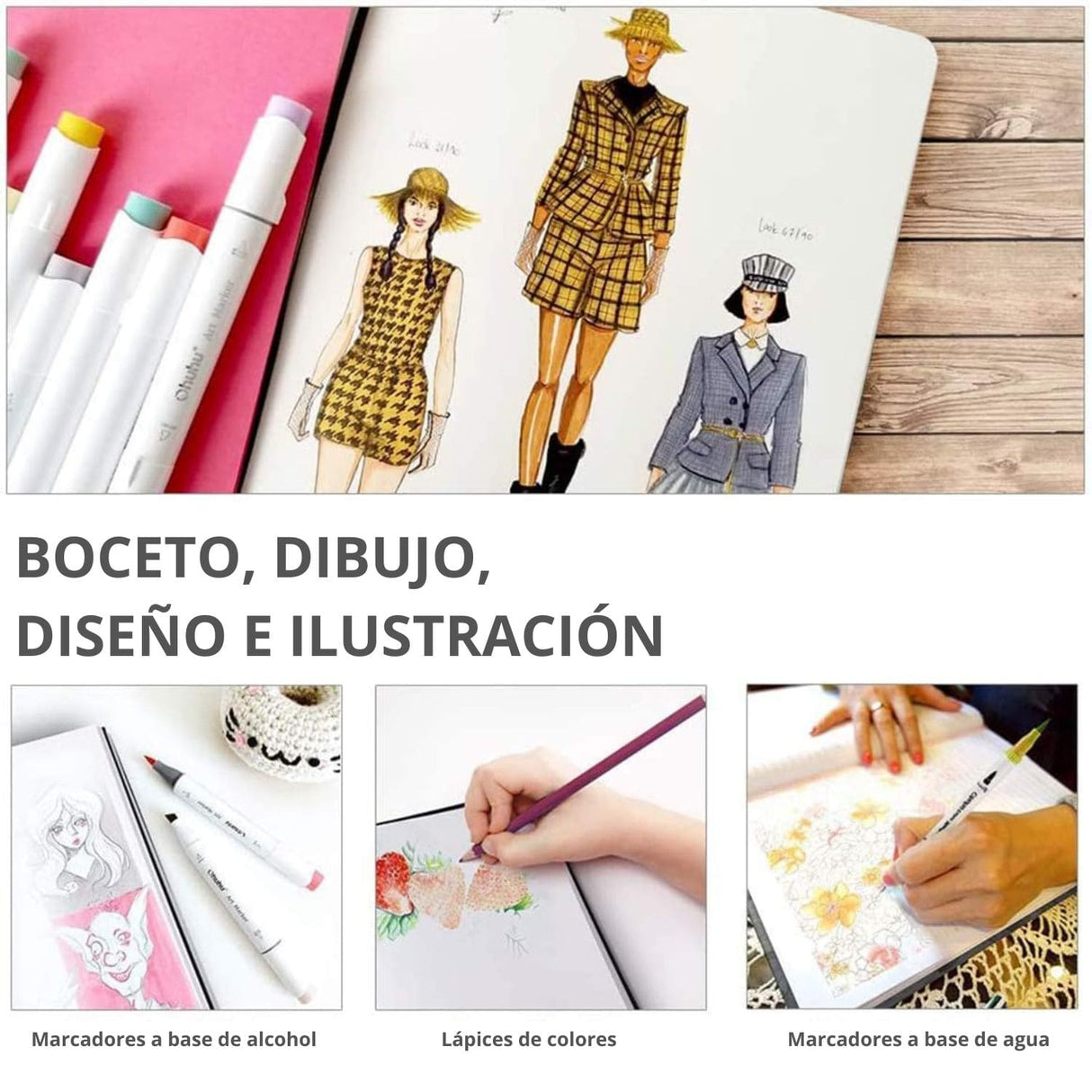 Ohuhu Marker Pad - Libreta para Marcadores 200 g/m2