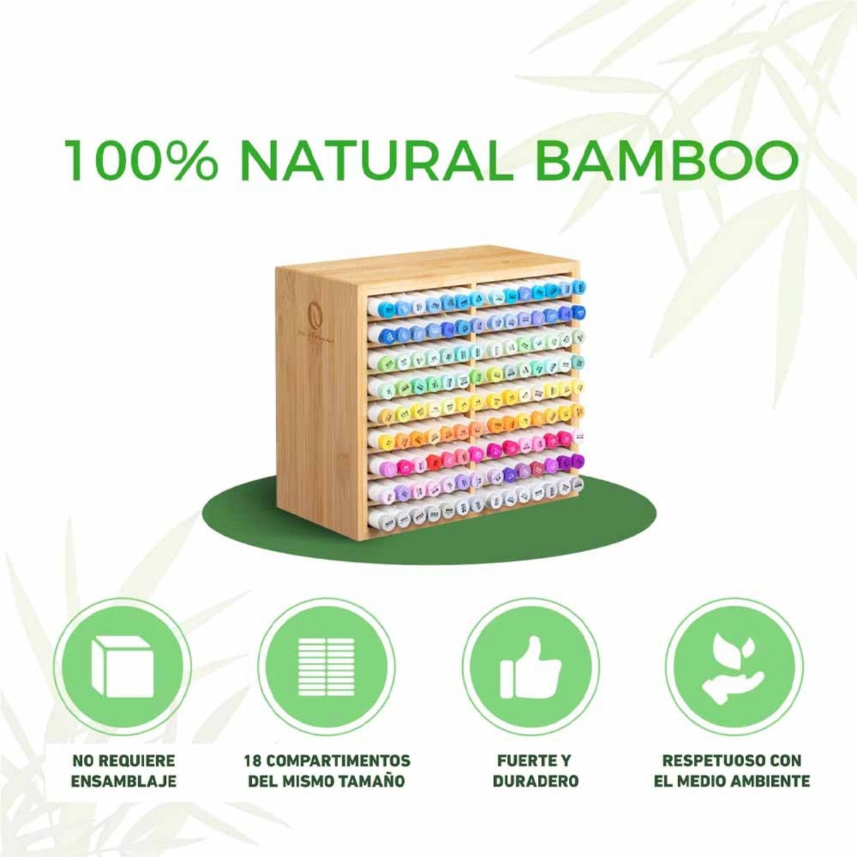 Ohuhu - Organizador Bambú para 126 Marcadores