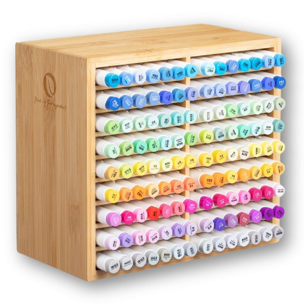 Ohuhu - Organizador Bambú para 126 Marcadores