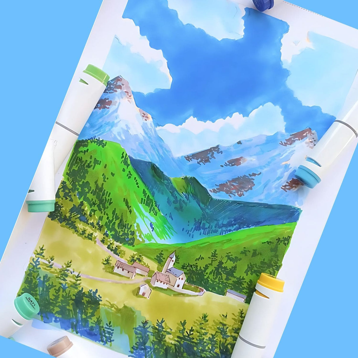 Ohuhu - Set 100 Marcadores al Alcohol Oahu Doble Punta