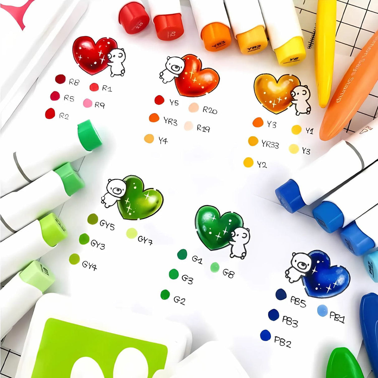 Ohuhu - Set 104 Marcadores al Alcohol Honolulu B Doble Punta