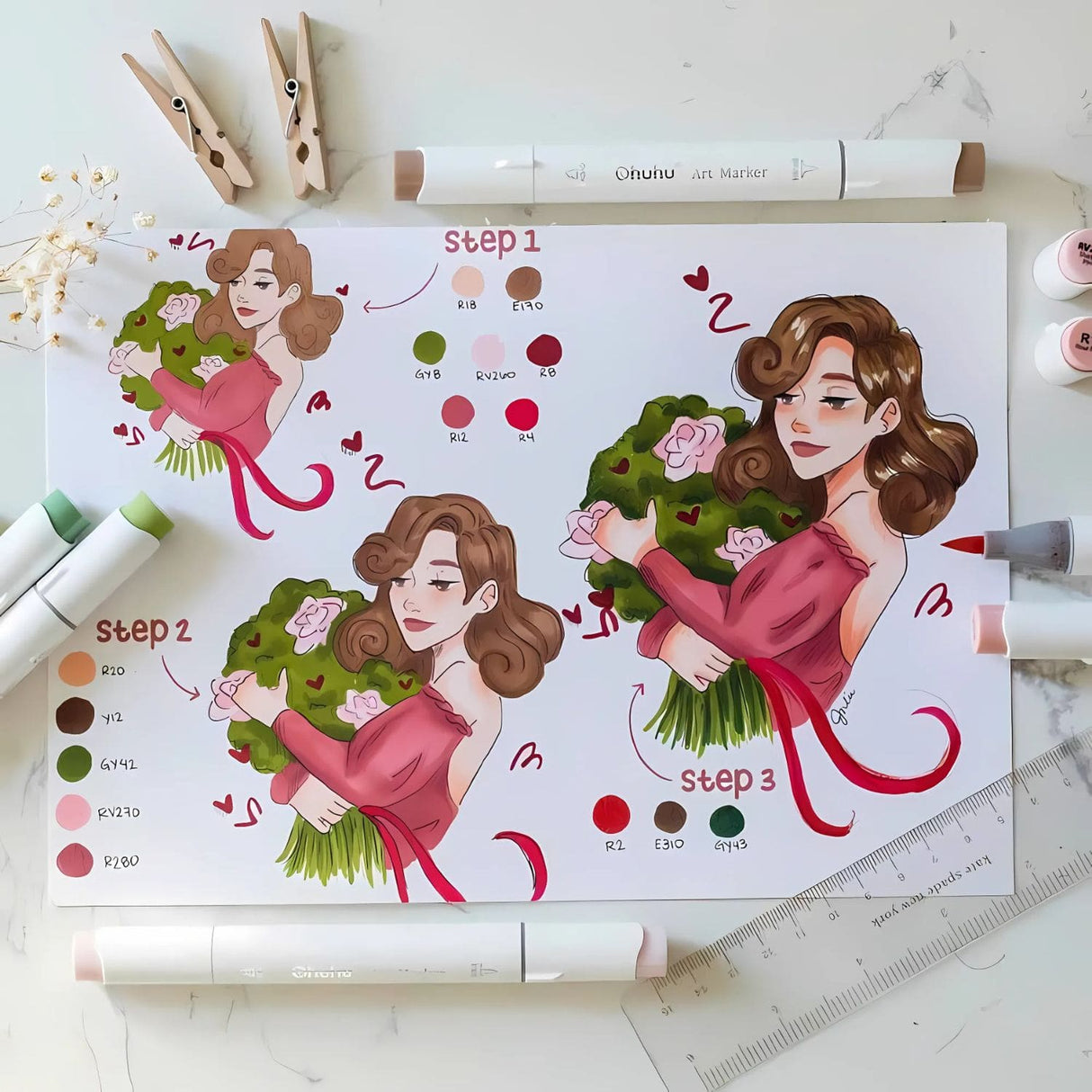 Ohuhu - Set 104 Marcadores al Alcohol Honolulu B Doble Punta