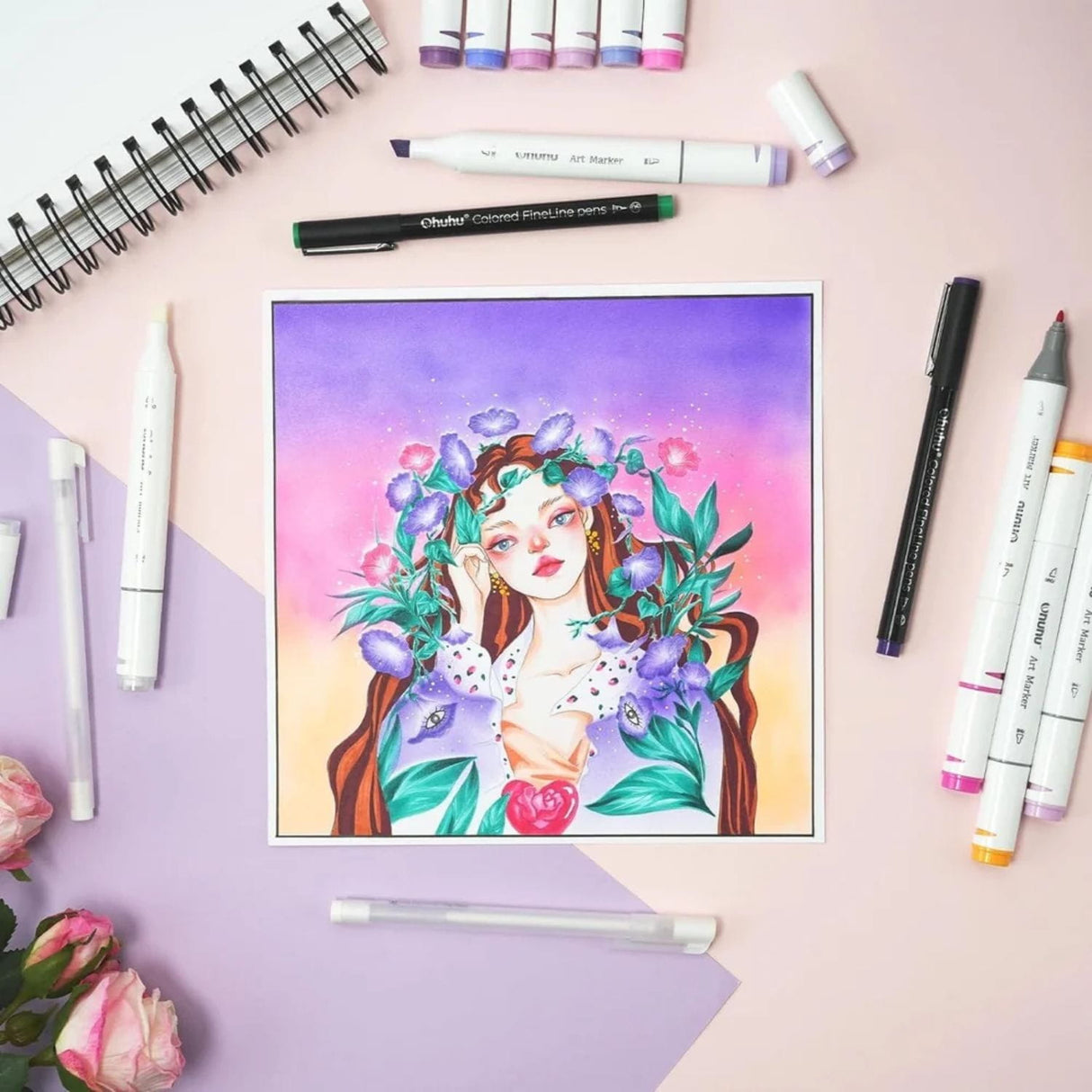 Ohuhu - Set 120 Marcadores al Alcohol Oahu Doble Punta