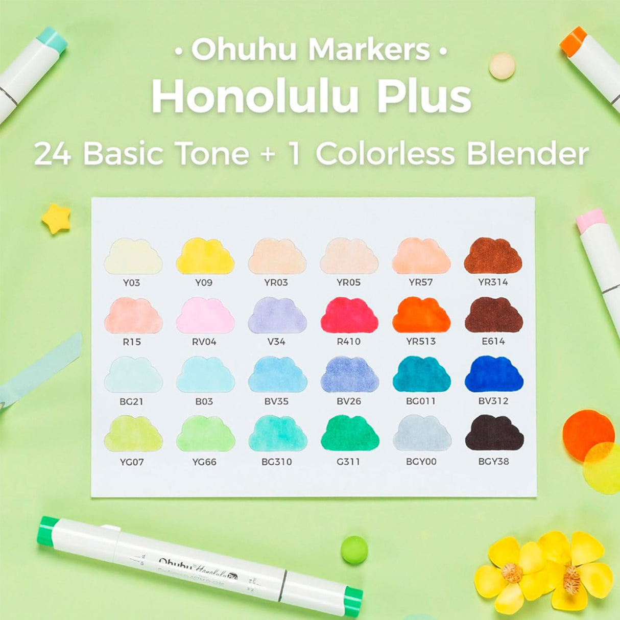 Ohuhu - Set 24 Marcadores al Alcohol Honolulu Plus