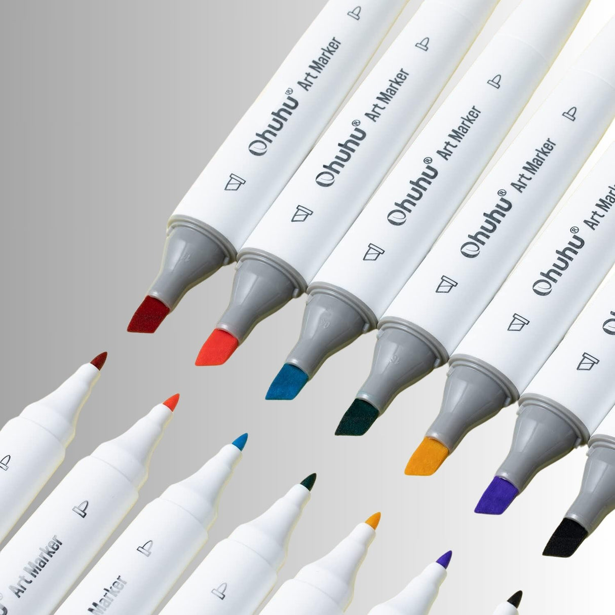 Ohuhu - Set 24 Marcadores al Alcohol Kaala Basic Tones Fina y Biselada