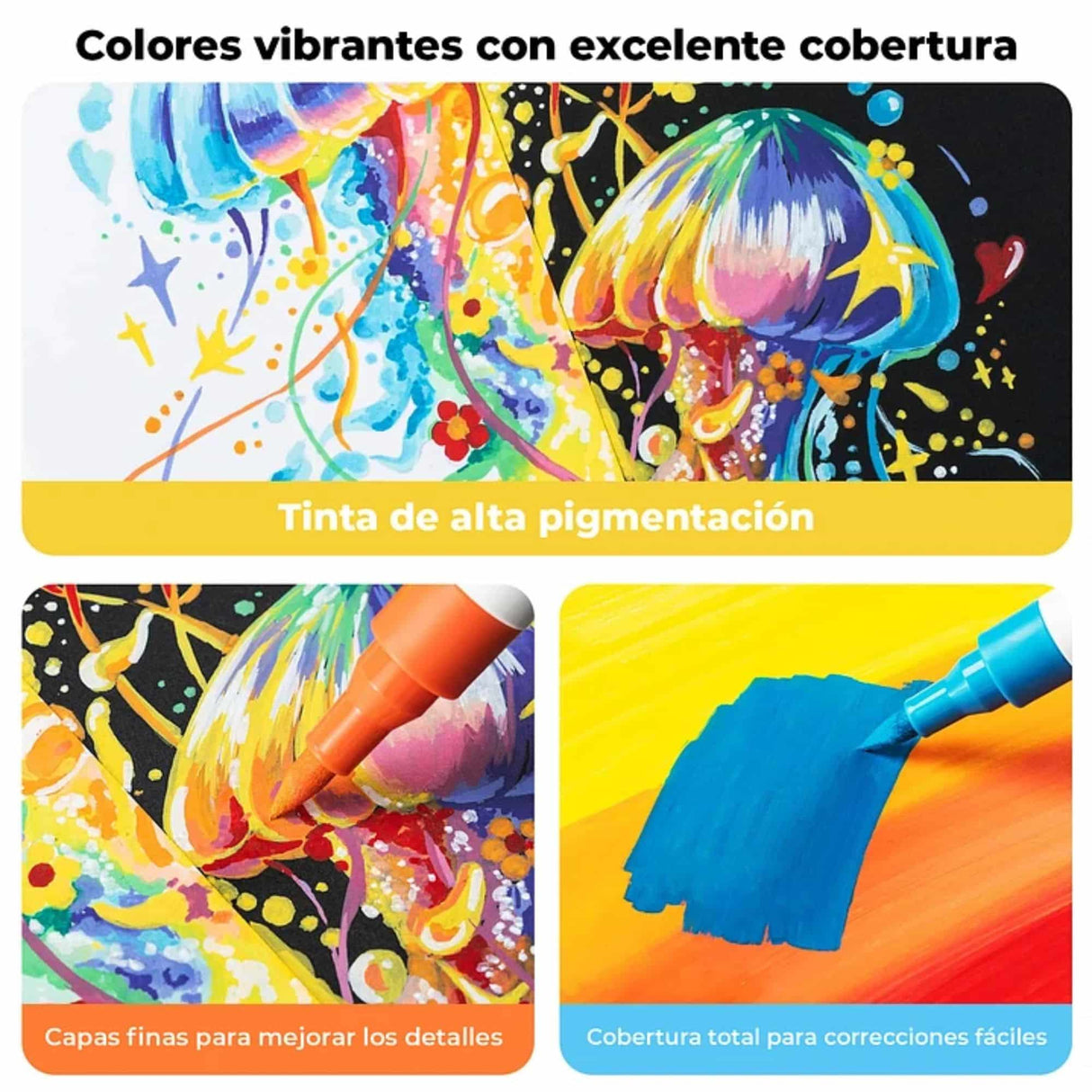 Ohuhu - Set 30 Marcadores Acrílicos Kalalau Punta Pincel