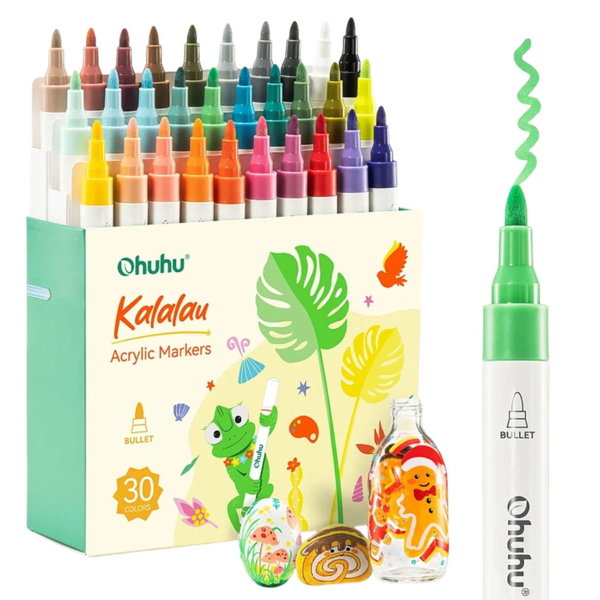 Ohuhu - Set 30 Marcadores Acrílicos Kalalau Punta Pincel