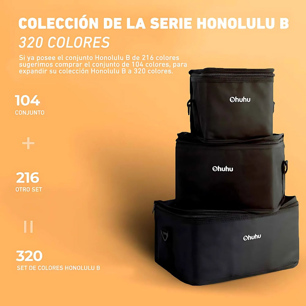 Ohuhu - Set 320 Marcadores al Alcohol Honolulu B Doble Punta