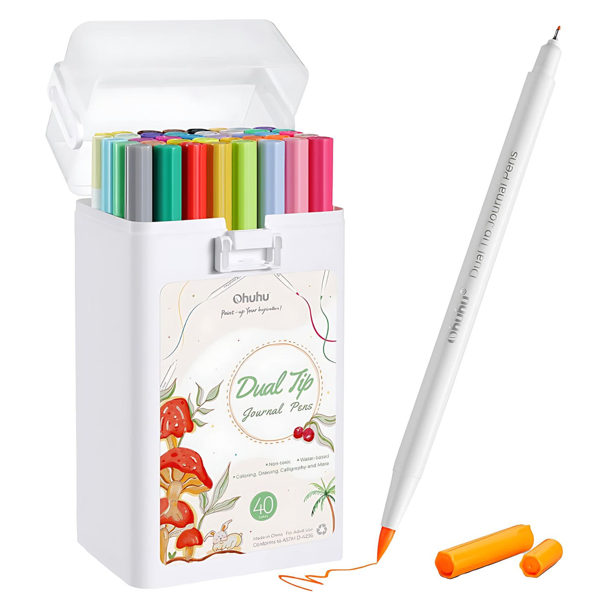 Ohuhu - Set 40 Marcadores a Base de Agua Doble Punta