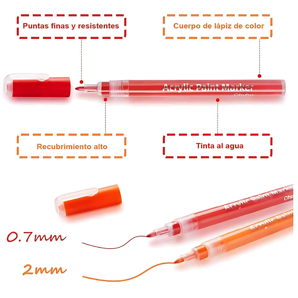 Ohuhu - Set 40 Marcadores Acrílicos para Manualidades