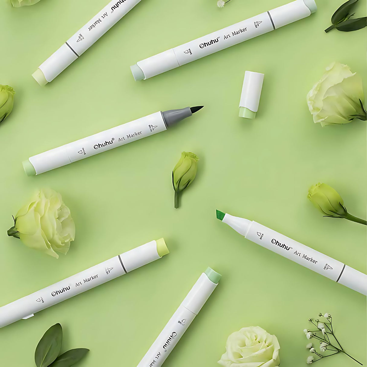 Ohuhu - Set 48 Marcadores al Alcohol Honolulu A Doble Punta Pastel Floreciente