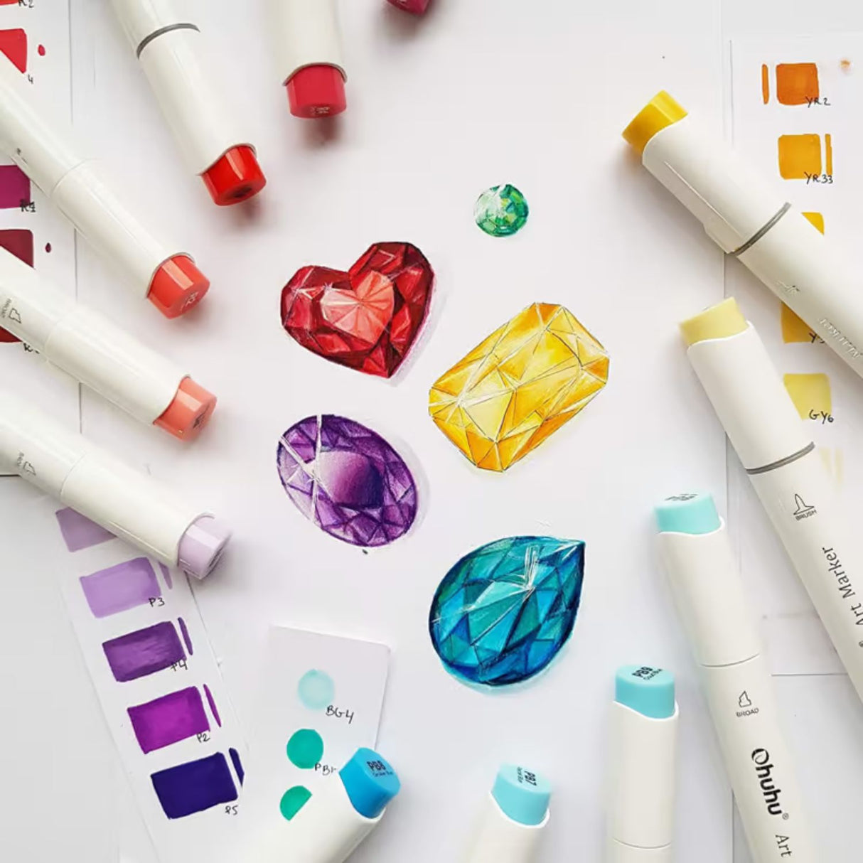 Ohuhu - Set 48 Marcadores al Alcohol Honolulu B Doble Punta