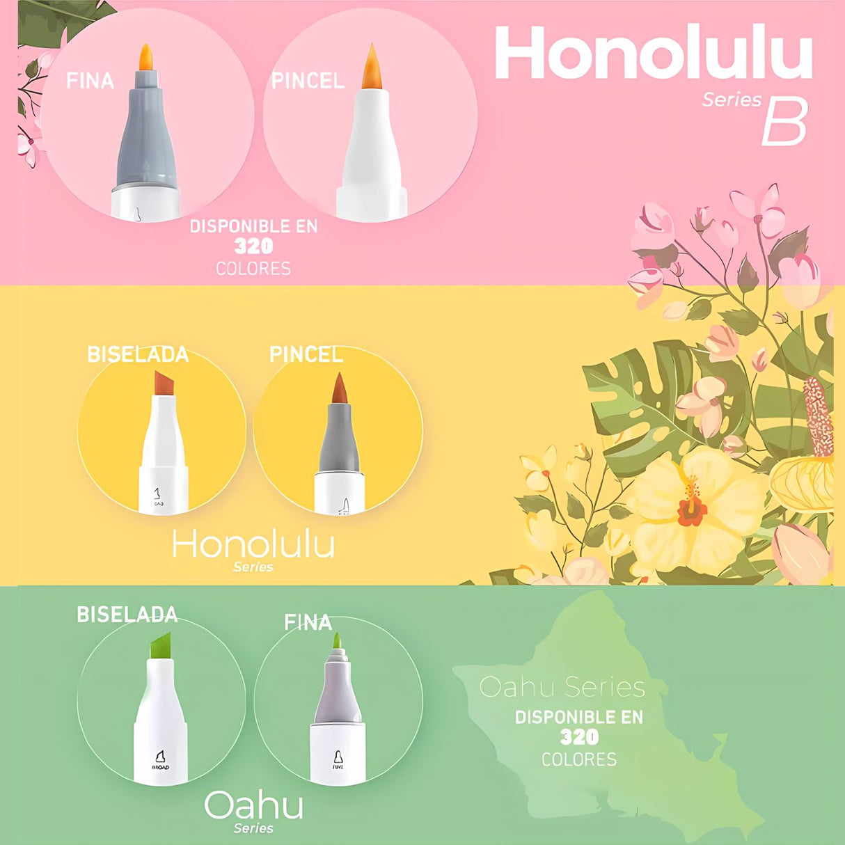 Ohuhu - Set 48 Marcadores al Alcohol Honolulu B Doble Punta Mid Tones