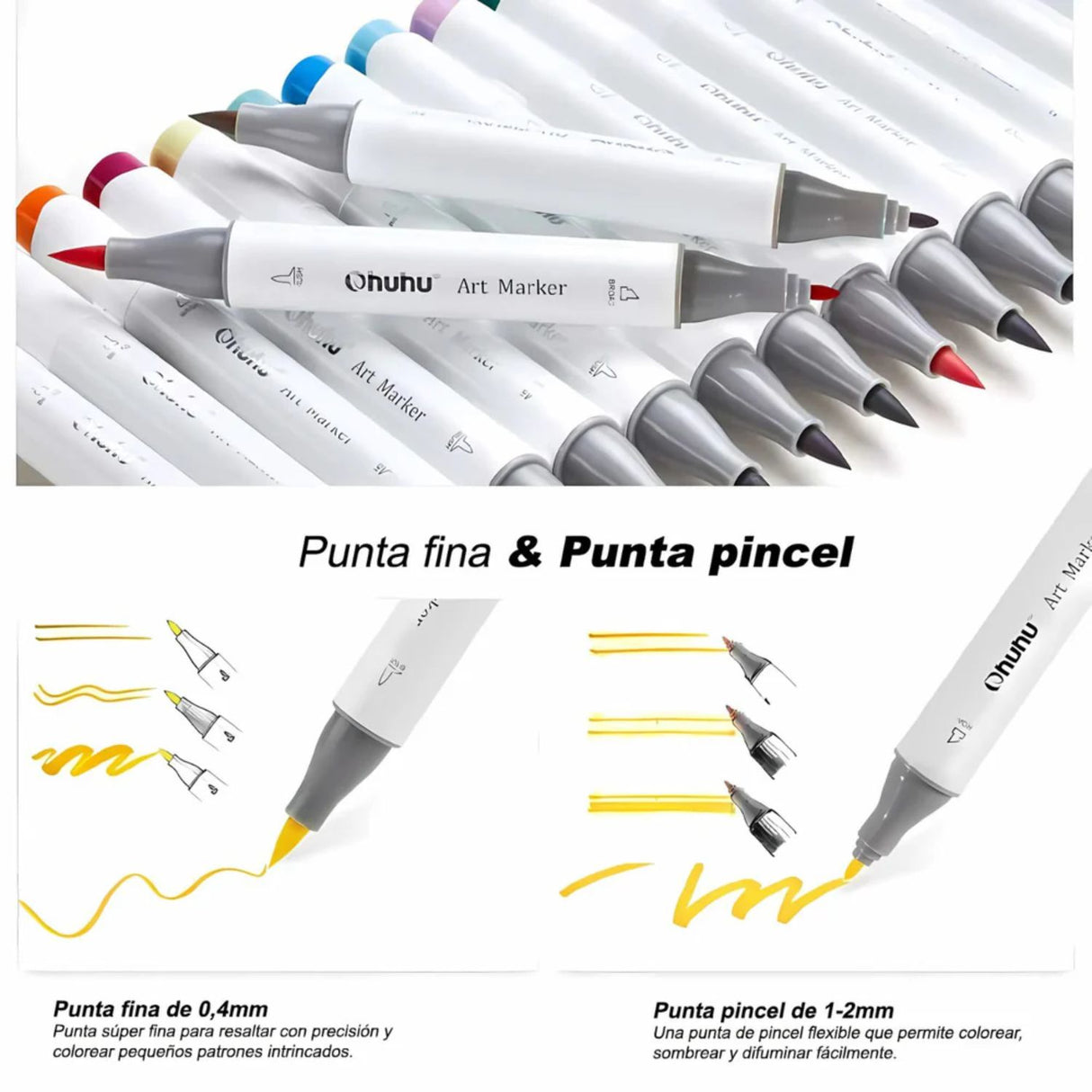 Ohuhu - Set 48 Marcadores al Alcohol Honolulu B Doble Punta