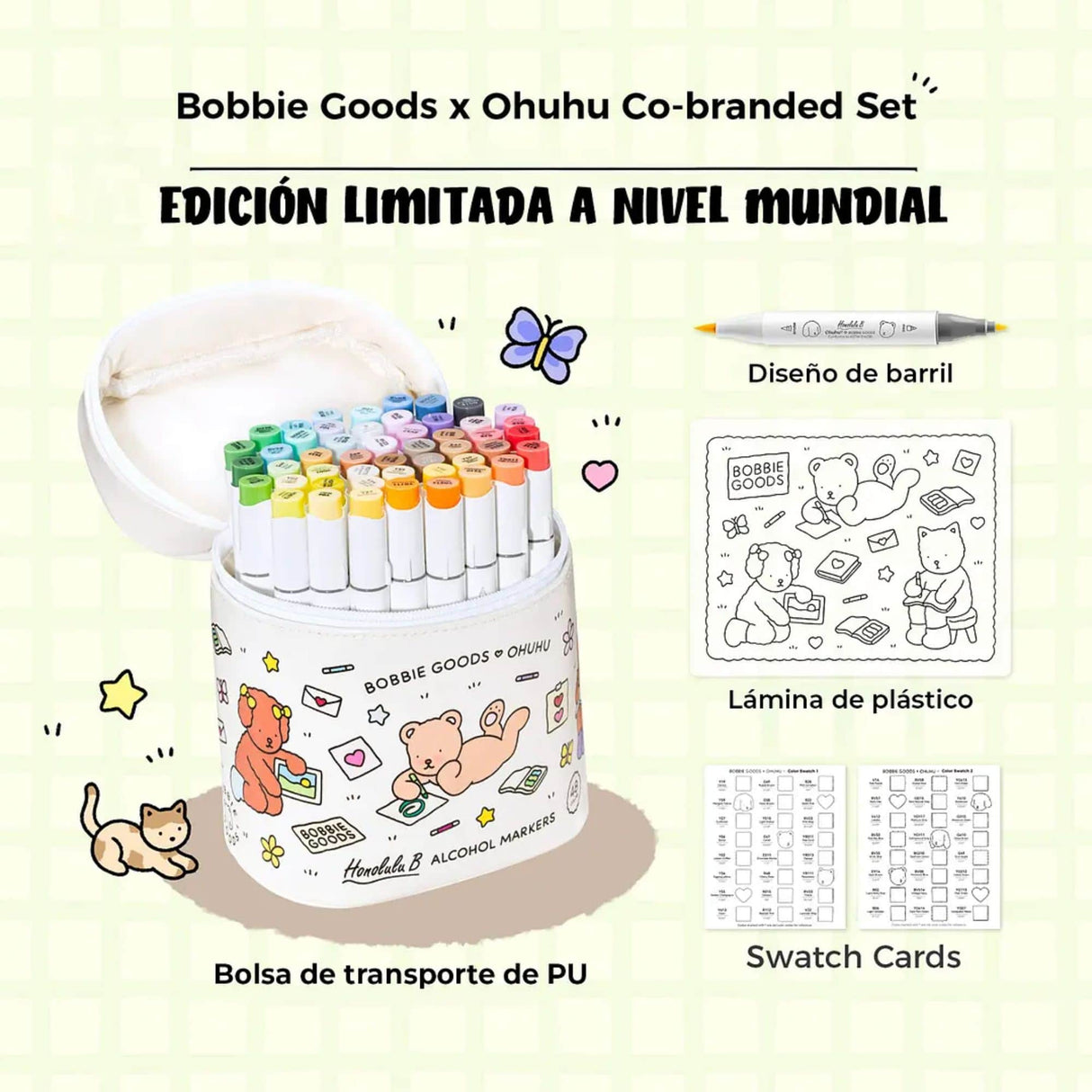 Ohuhu - Set 48 Marcadores al Alcohol Honolulu B Doble Punta Bobbie Goods Edition