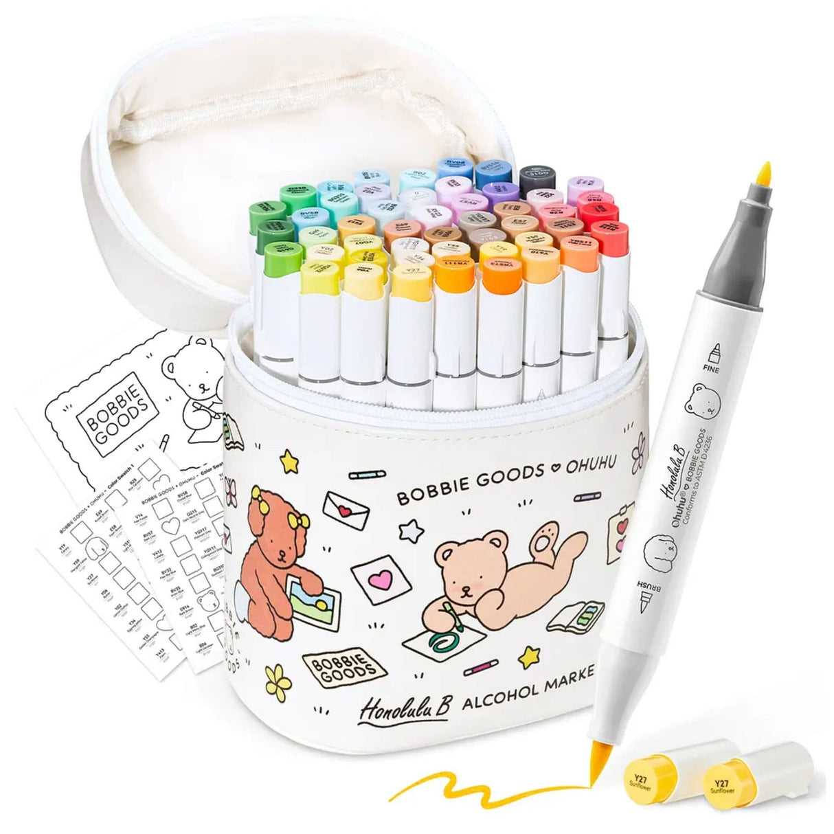 Ohuhu - Set 48 Marcadores al Alcohol Honolulu B Doble Punta Bobbie Goods Edition