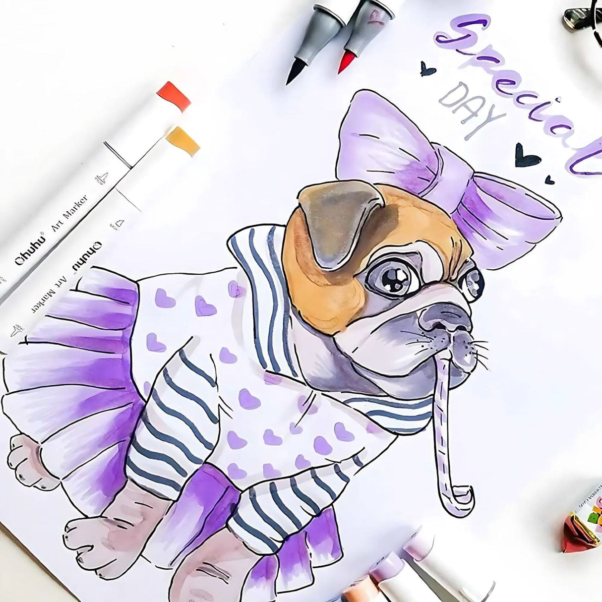 Ohuhu - Set 48 Marcadores al Alcohol Honolulu B Doble Punta Pastel