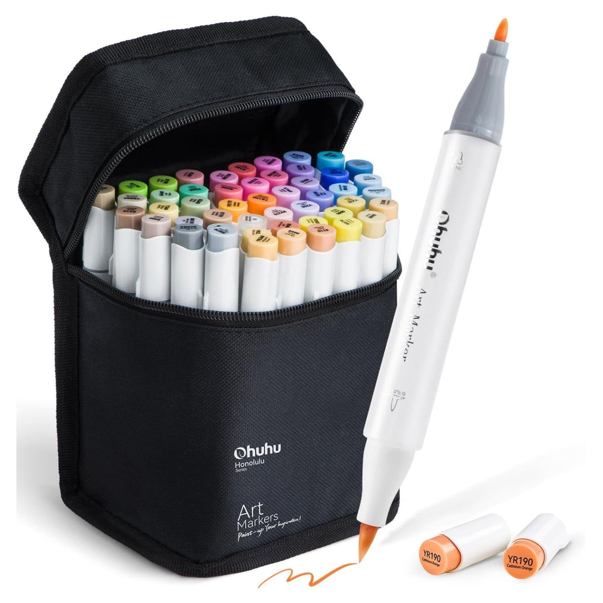 Ohuhu - Set 48 Marcadores al Alcohol Honolulu B Doble Punta Mid Tones