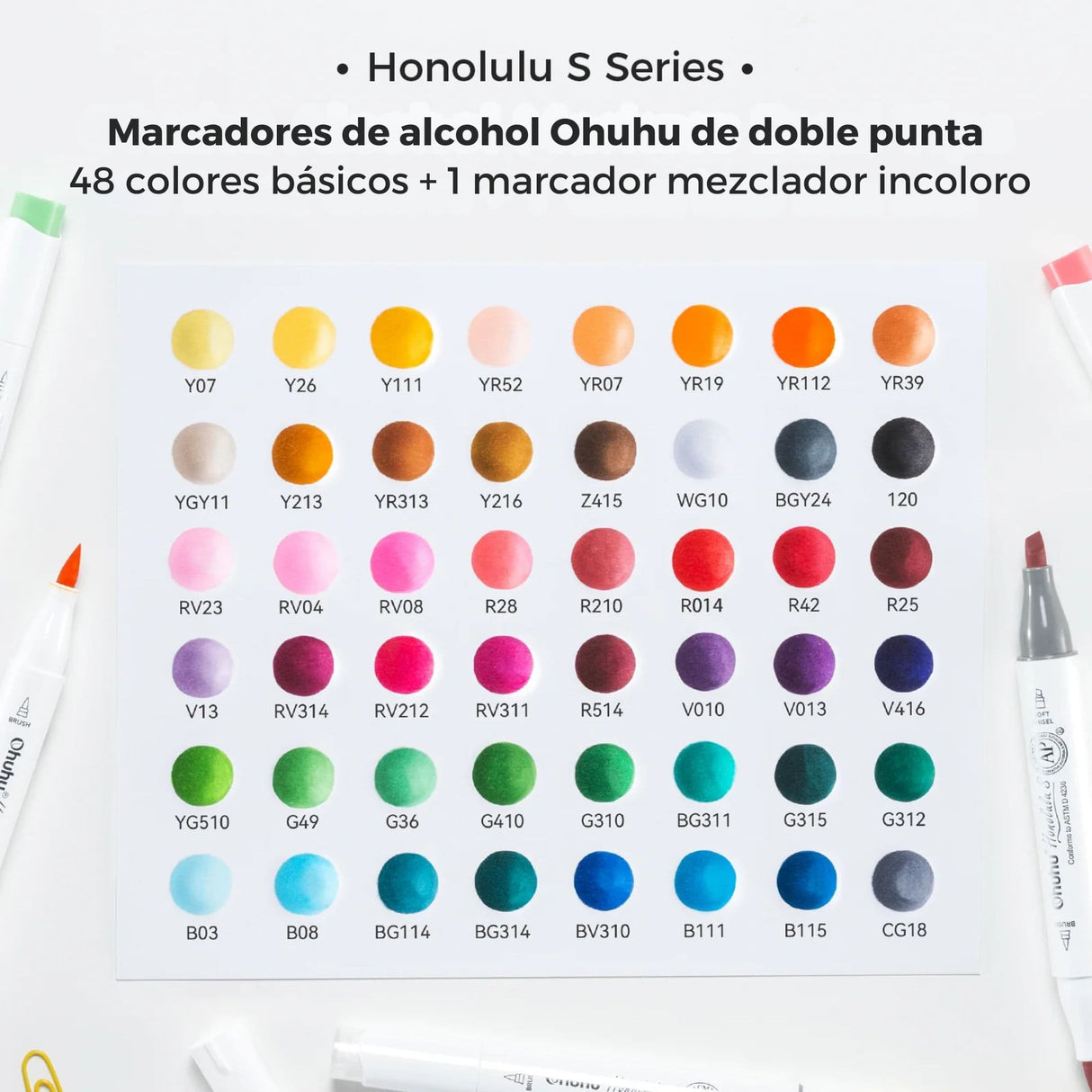 Ohuhu - Set 48 Marcadores al Alcohol Honolulu S