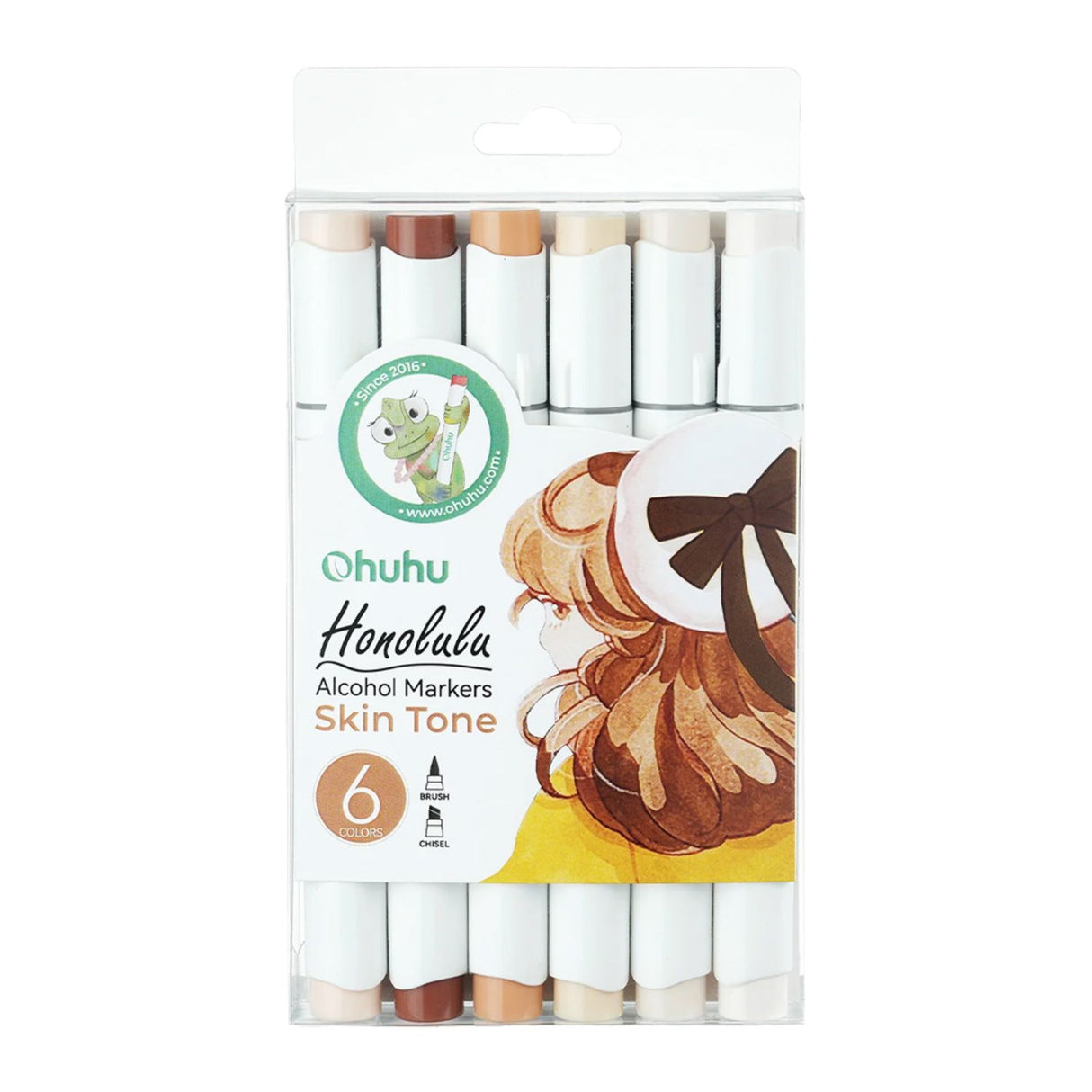 Ohuhu - Set 6 Marcadores al Alcohol Honolulu A Doble Punta Skin Tone