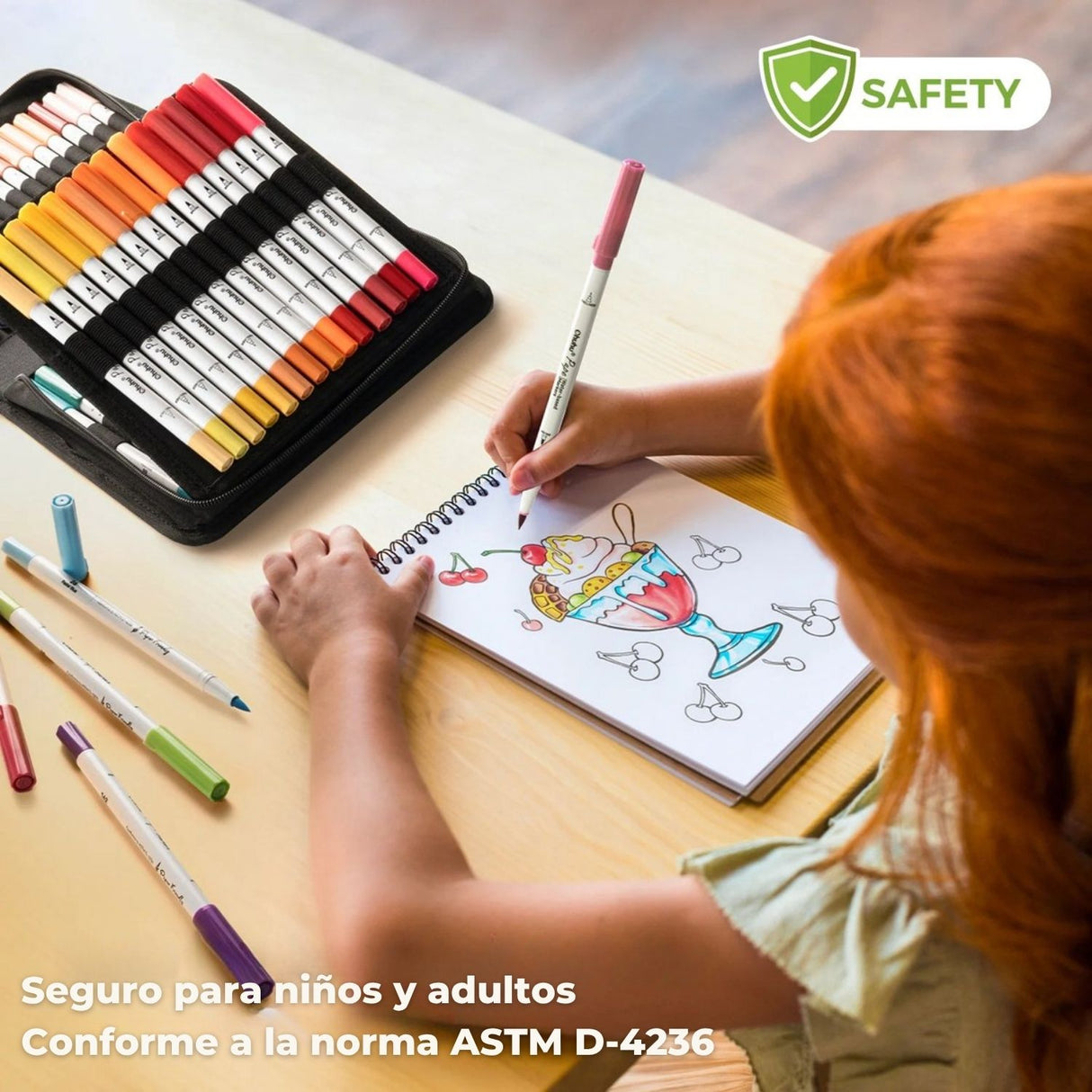 Ohuhu - Set 60 Marcadores a Base de Agua Pupe Doble Punta