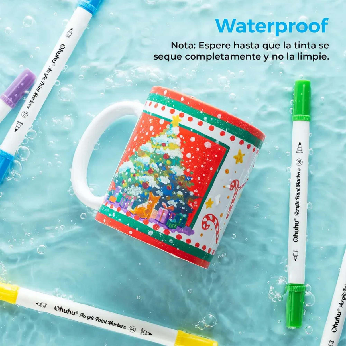 Ohuhu - Set 72 Marcadores Acrílicos Akaka Punta Fina y Redonda