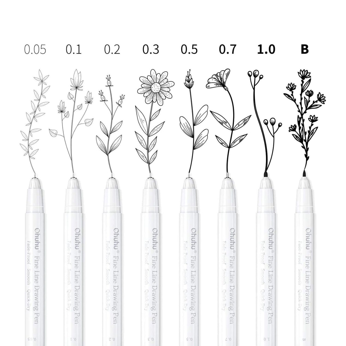Ohuhu - Set 8 Tiralíneas Fine Line Drawing Pen